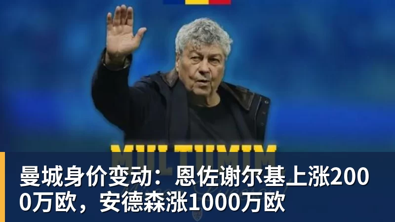 曼城身价变动:恩佐谢尔基上涨2000万欧,安德森涨1000万欧